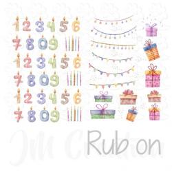 Geburtstagskerzen - Rub On